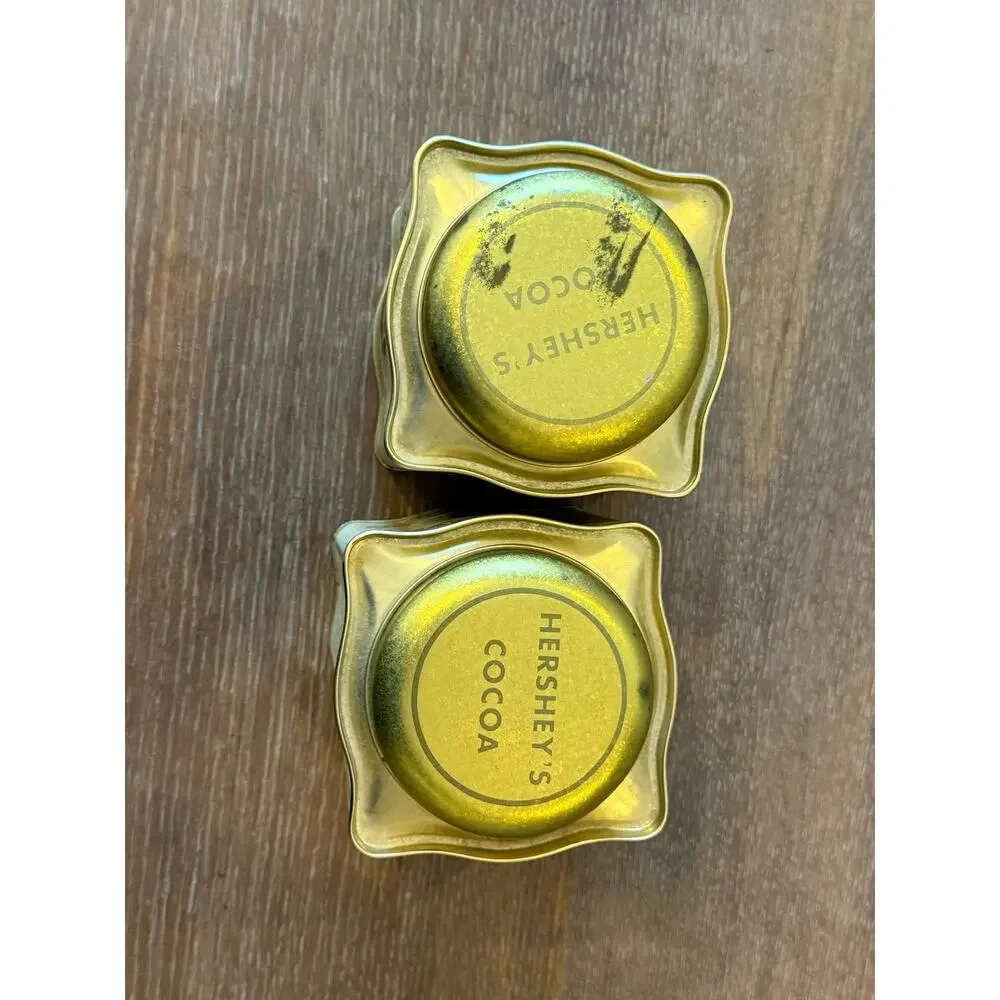 Vintage Hershey's Cocoa Powder Tin Set of 2 Retro Collectible